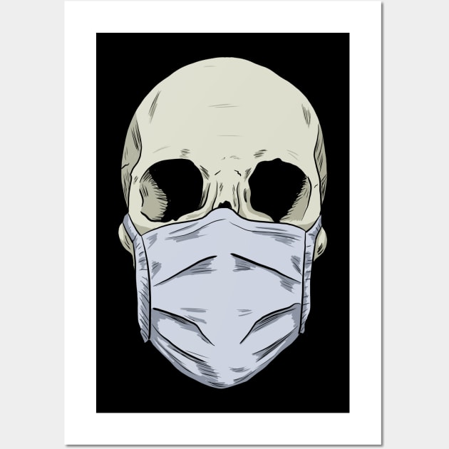 Skull Wearing Mask Wall Art by Black Snow Comics